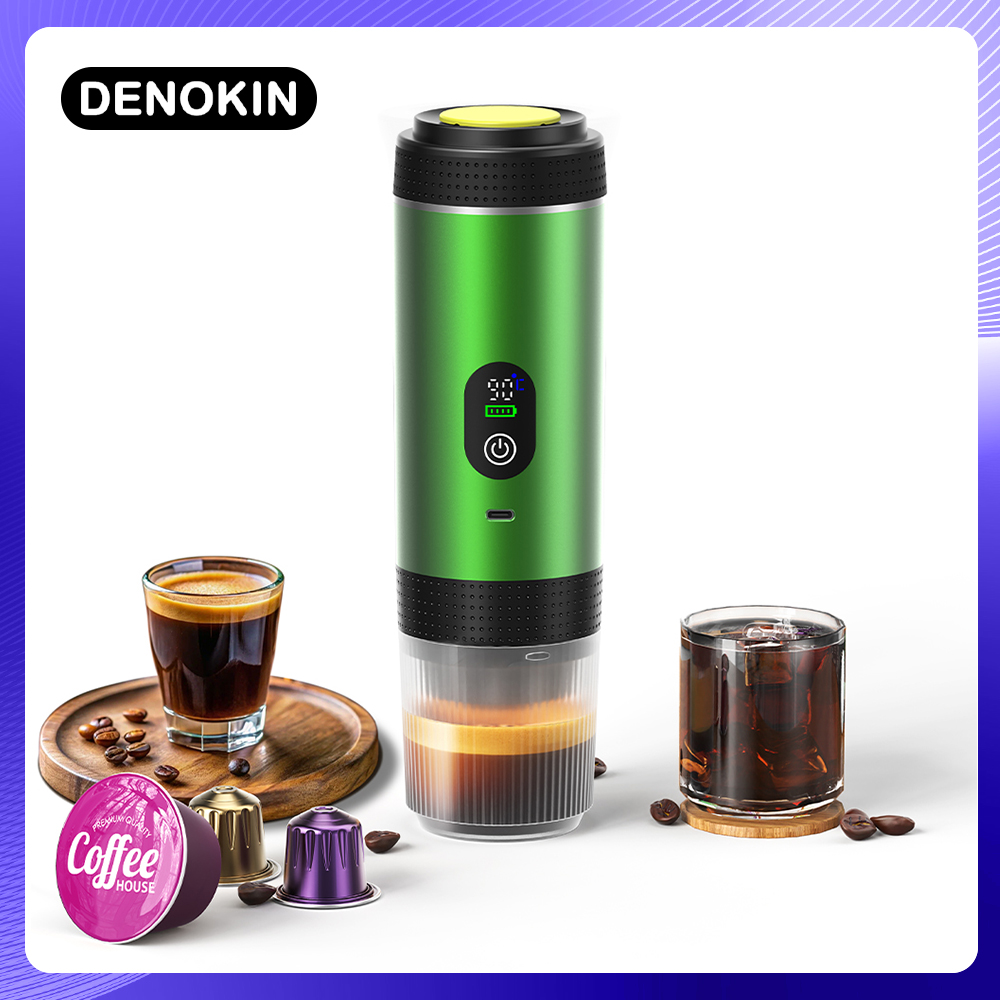 Coffee Equipment For Home - DENOKIN 3-in-1-Kapselkaffeemaschine mit Digitalanzeige, tragbare Espressomaschine