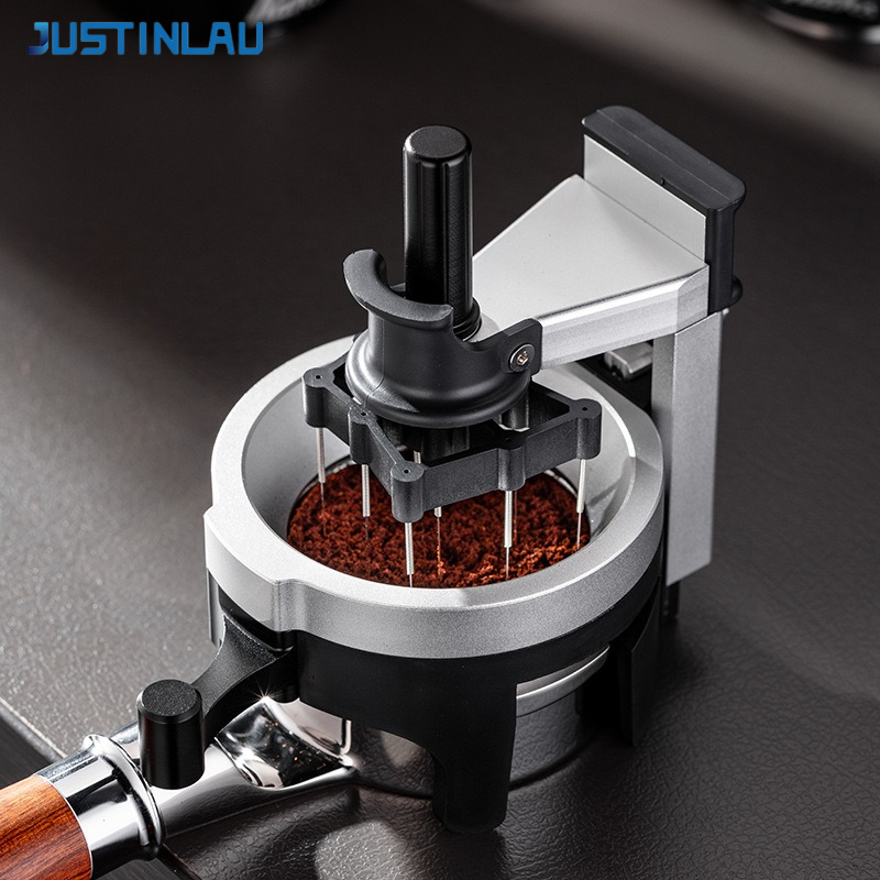 Coffee Distribution Tool - JUSTINLAU Rotierende Kaffee-Verteilernadel, höhenverstellbares Kaffee-WDT-Werkzeug, 58mm