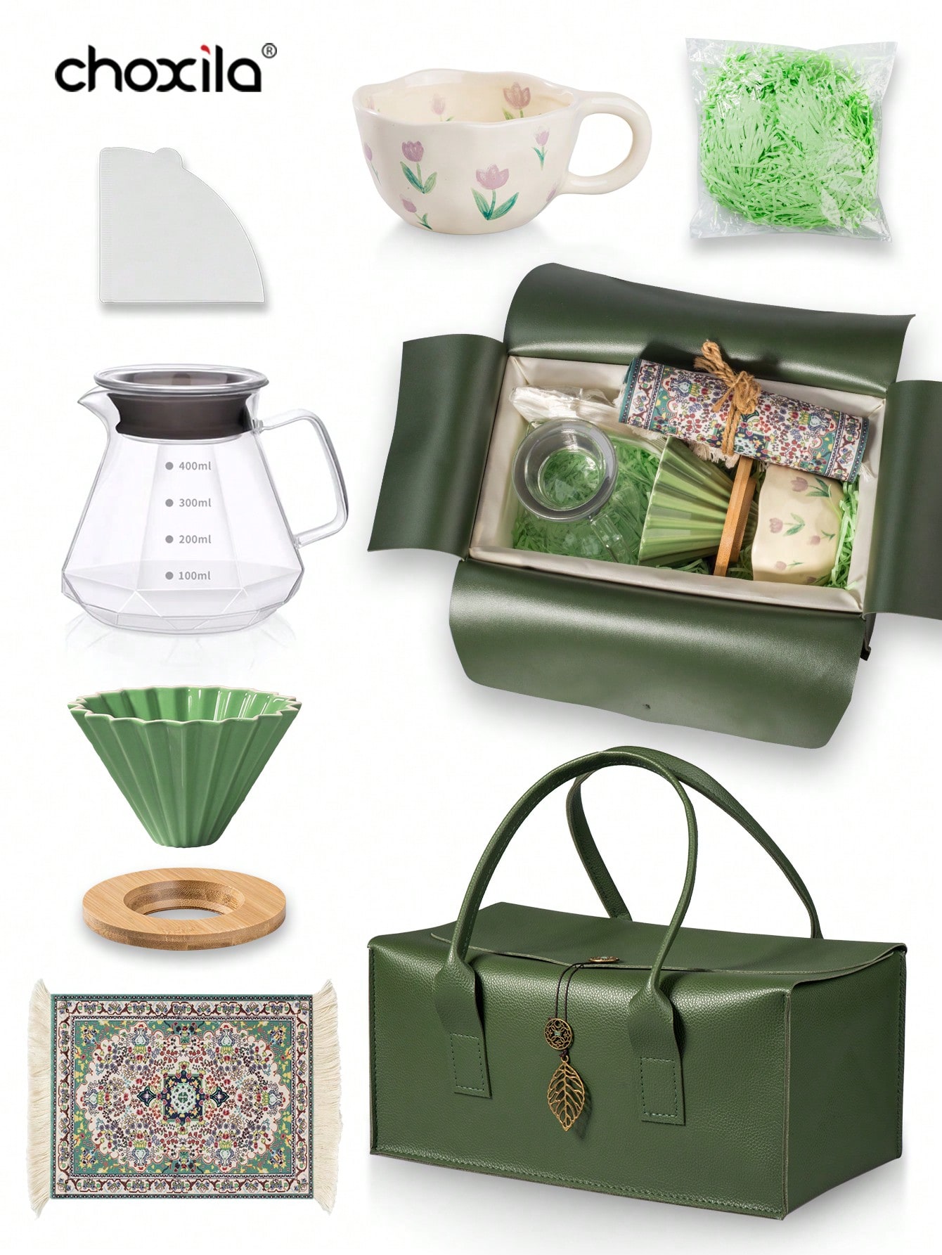 Coffee Equipment Kit - 8-teiliges Kaffeeset zum Übergießen, tragbares Kaffeemaschinen-Set