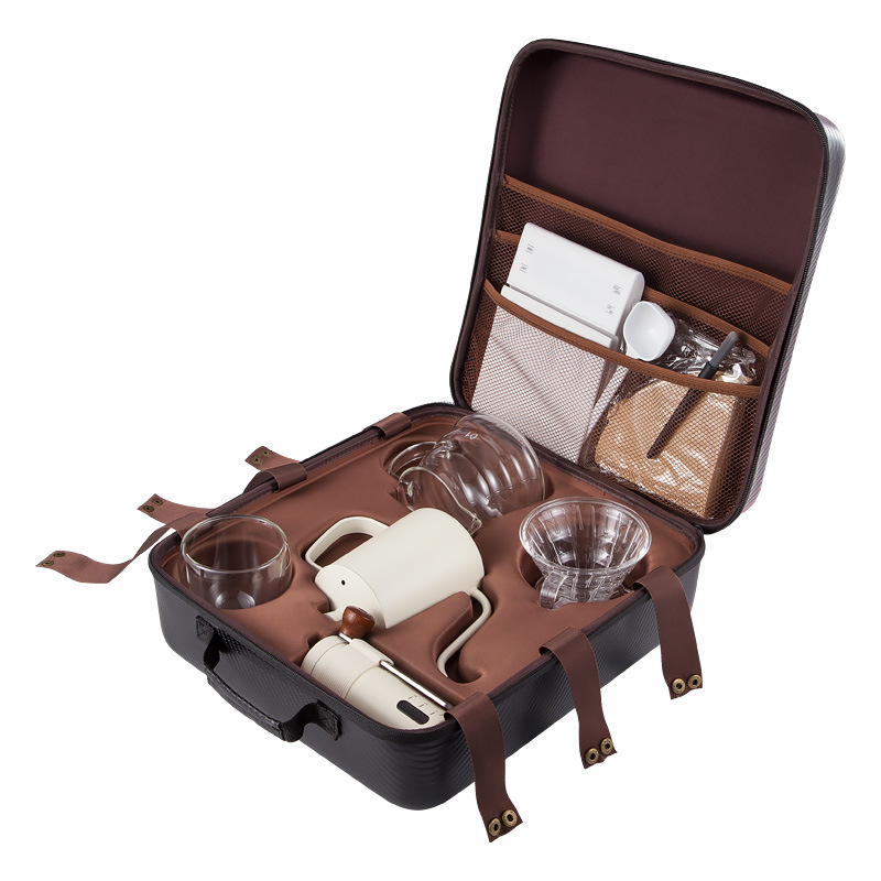 Coffee Equipment Kit - Kaffee-Set-Kombination, handbetriebene Kaffeemühle, Filterbecher, Filterpapier, elektronische